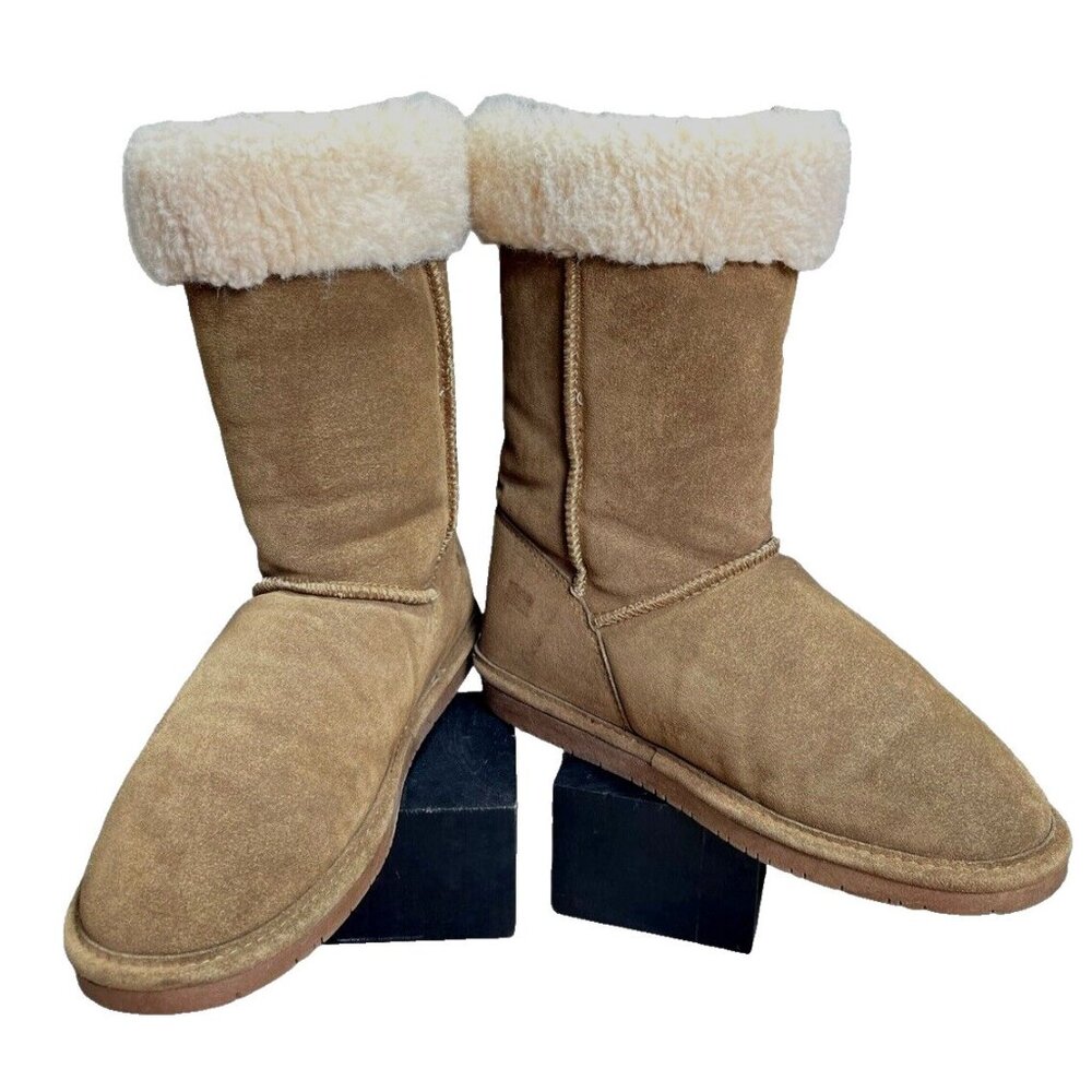 Bearpaw Women's Brown Beige Faux Boots Size 10
